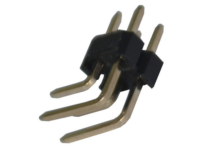 Connettori doppio ad angolo retto dell'intestazione di Pin di fila resistenza di isolamento di 2.5mm x di 2.54mm