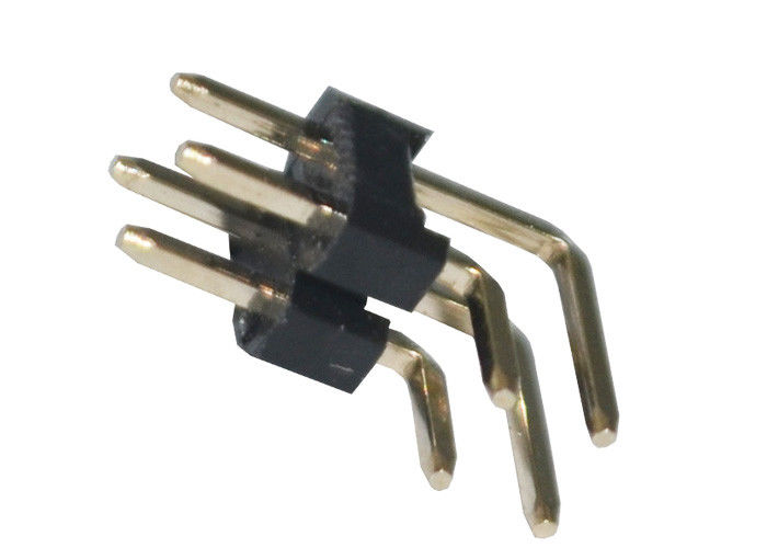 Connettori doppio ad angolo retto dell'intestazione di Pin di fila resistenza di isolamento di 2.5mm x di 2.54mm