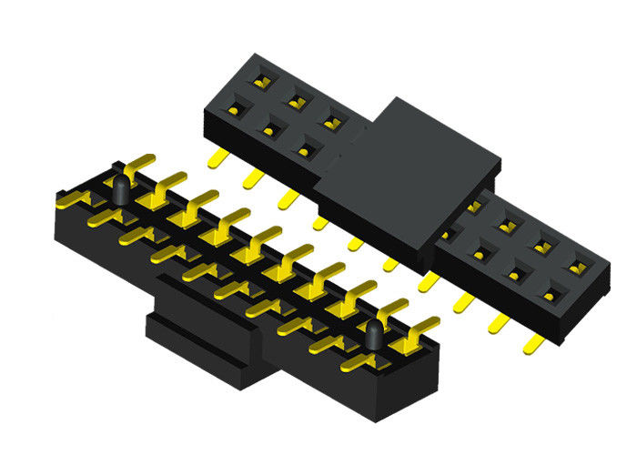 Passo femminile di fila 2.0mm del doppio del connettore dell'intestazione di Pin del nero 20 con il CAPPUCCIO