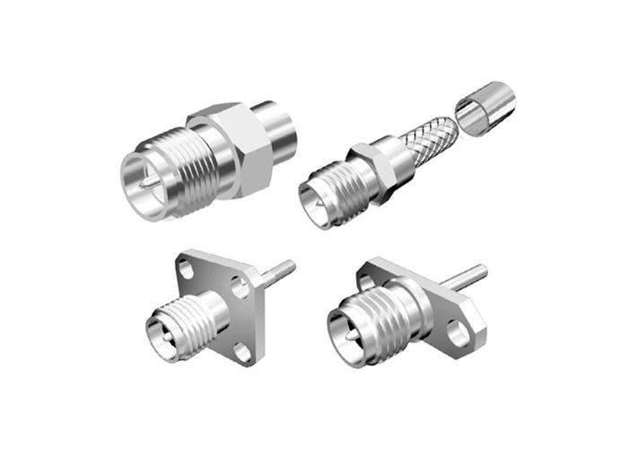 Ohm RoHS del connettore coassiale 50 del rame del morsetto del connettore maschio dell'ottone SMA compiacente