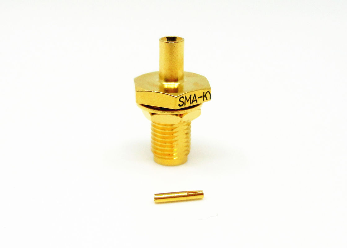 Alto oro femminile affidabile del connettore di cavo della paratia rf SMA placcato per cavo 086