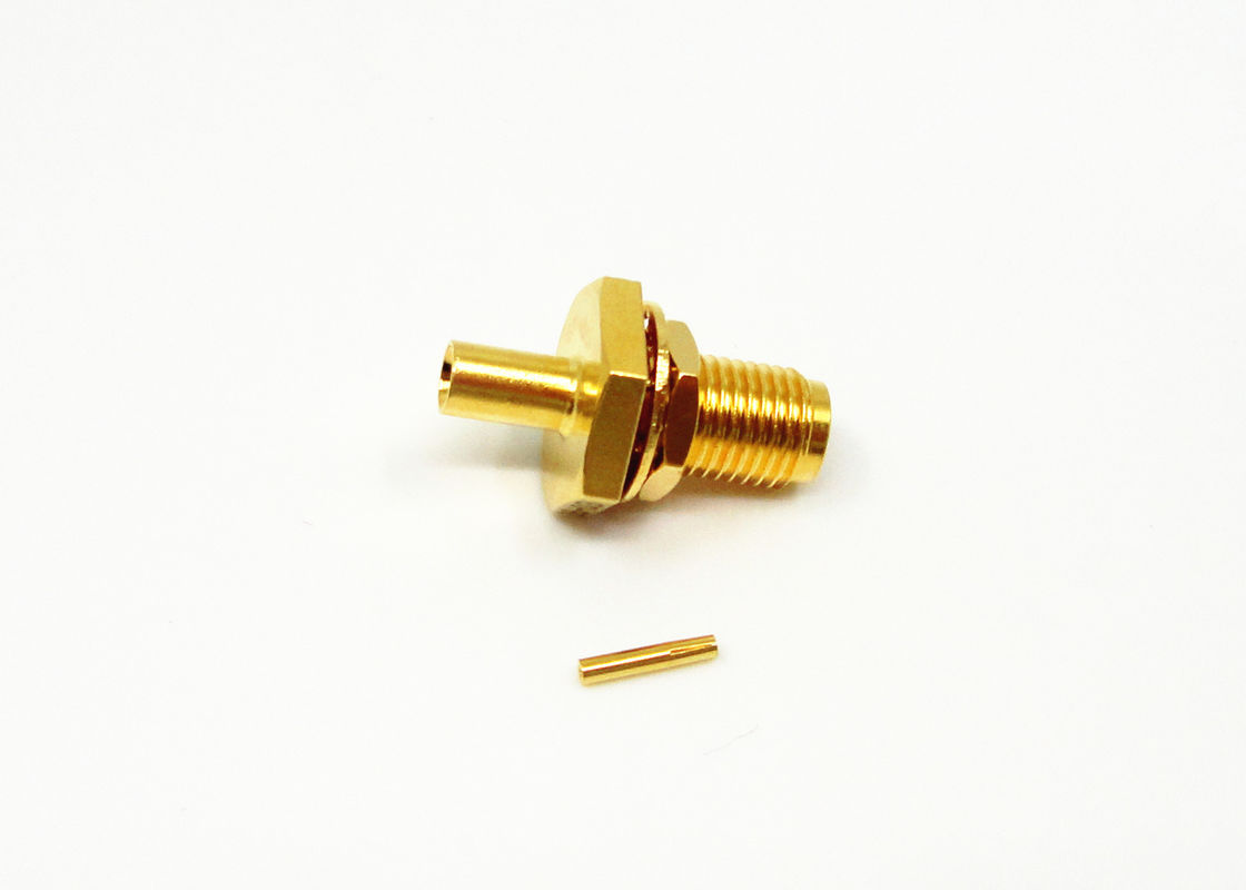 Alto oro femminile affidabile del connettore di cavo della paratia rf SMA placcato per cavo 086