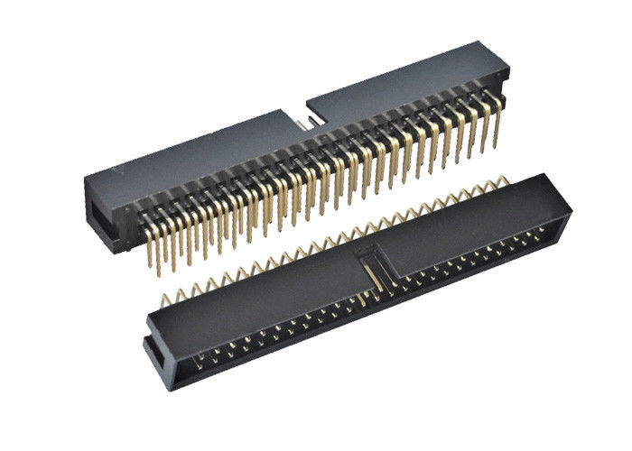 Intestazione a forma di scatola di Pin del passo 50 del PWB di grado ad angolo retto 2.54mm del connettore 90