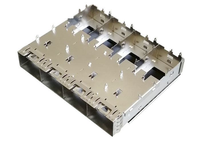 Schermo materiale di EMI della gabbia della lega di rame del connettore del porto di SFP di 4 porti per Ethernet 10G