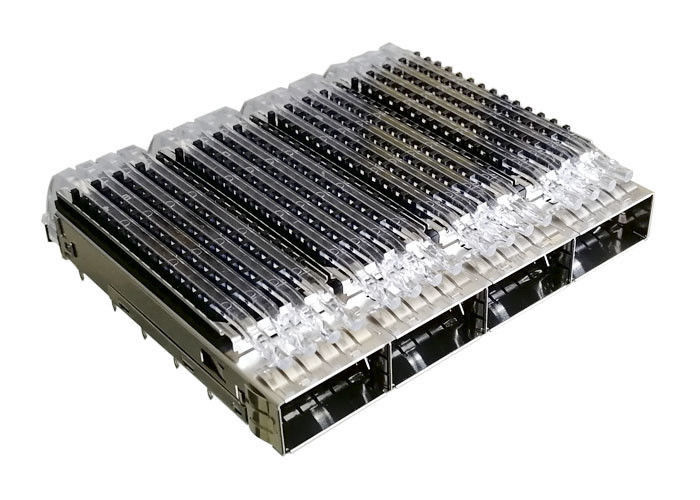 L'iso 14001 di iso Ganged 9001 dei porti del connettore quattro della gabbia della lega di rame Qsfp28 SFP approva