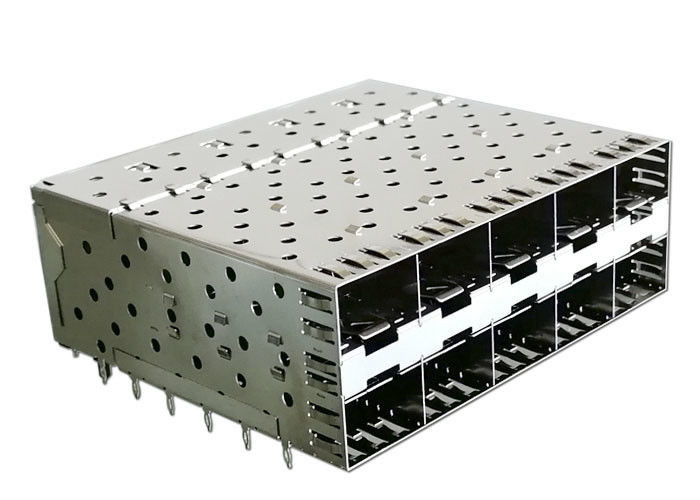 2 x 5 hanno impilato la cassa di SFP con il connettore di interfaccia integrato con la primavera del dito di EMI