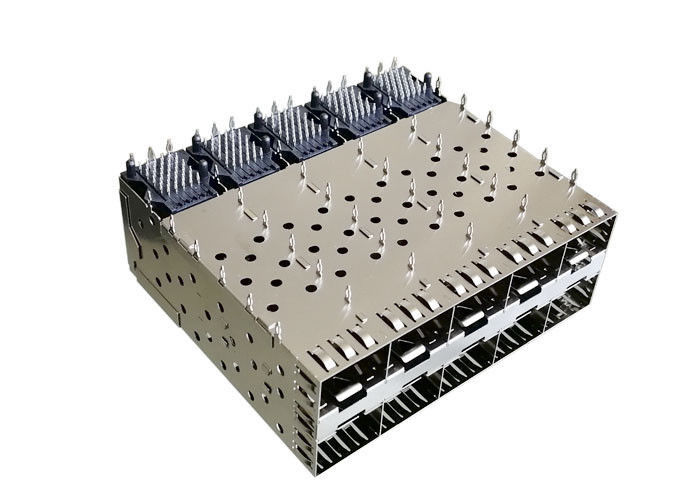 2 x 5 hanno impilato la cassa di SFP con il connettore di interfaccia integrato con la primavera del dito di EMI