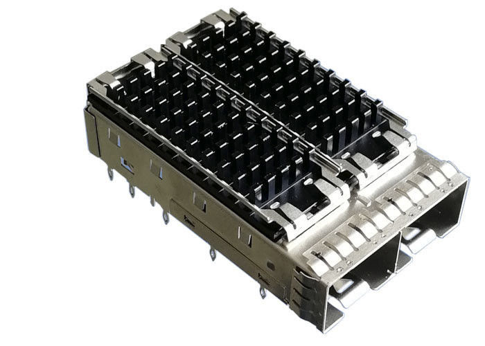 Il dissipatore di calore 2 Ports il connettore della gabbia di SFP del metallo Pin di misura di stampa da 3,05 millimetri
