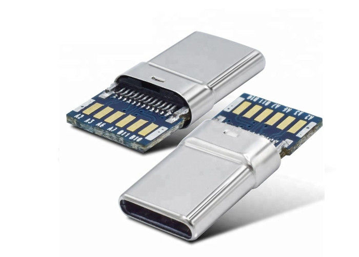 Pianura Shell del connettore 3.1/3.0/2.0 di USB C con il connettore maschio del PWB